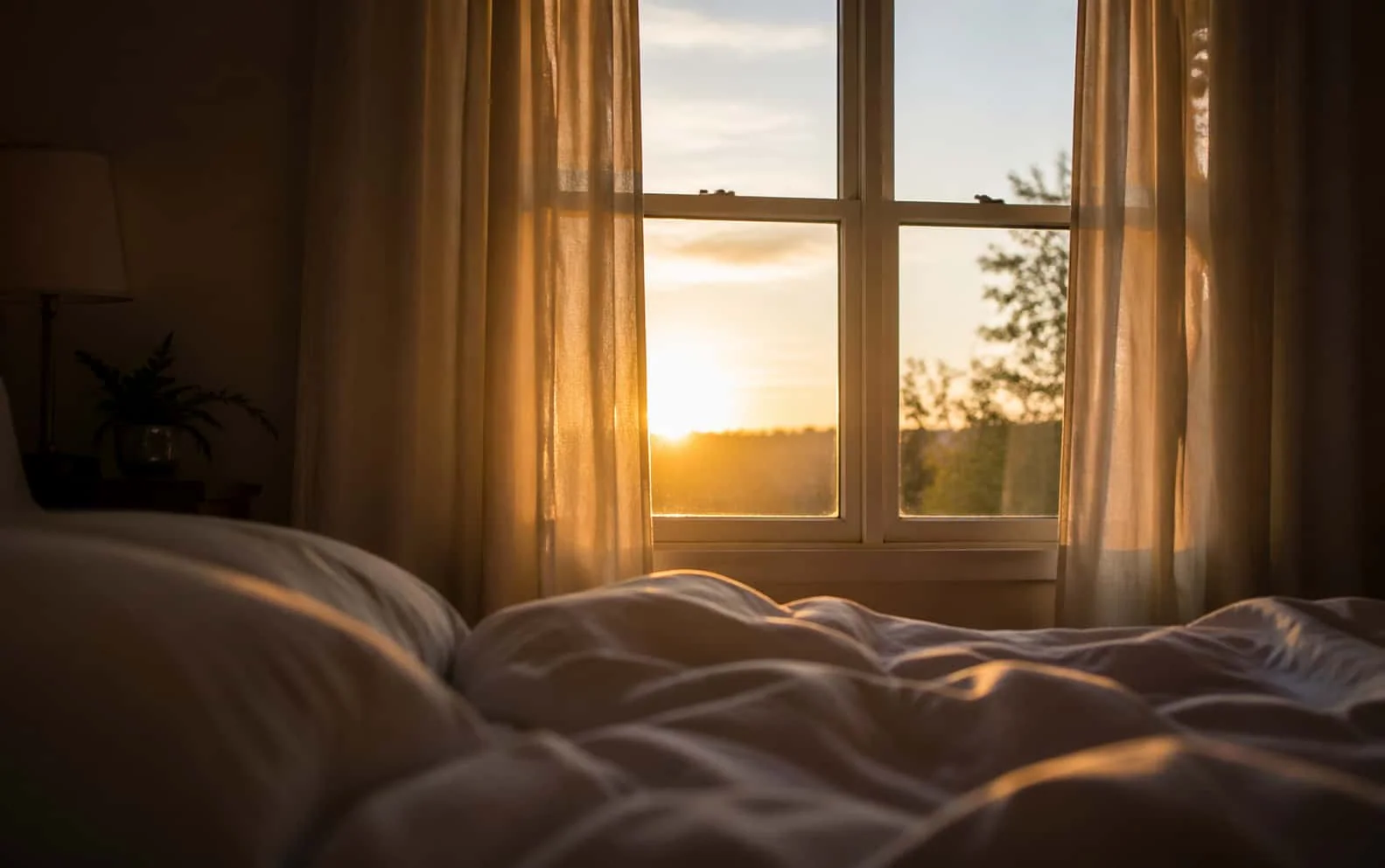 Person waking into ease